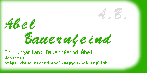 abel bauernfeind business card